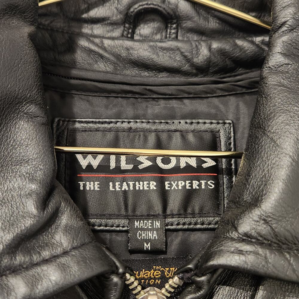 Vintage Wilsons Leather lined black car coat size medium - Picture 7 of 11
